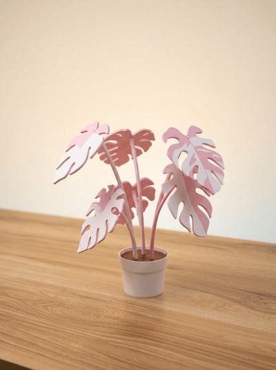 Assembled Monstera sculpture